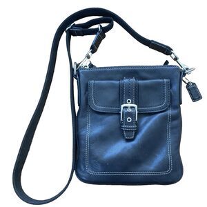 COACH Vintage Hamilton Leather Swing Pack Black Purse Y2K